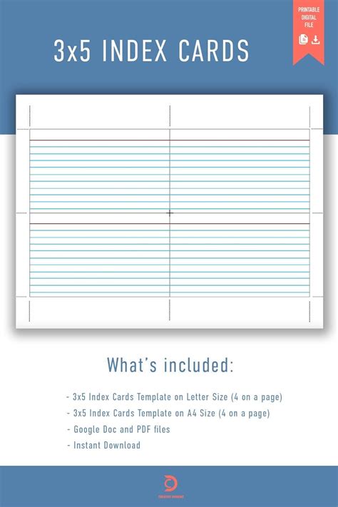 Index Card Template for Note-Taking