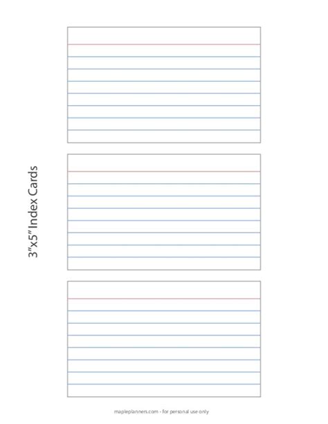 Index Card Template for Productivity