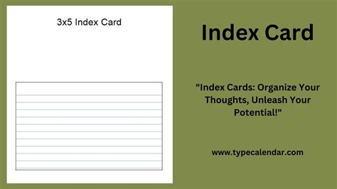 Index Card Template for Study Notes