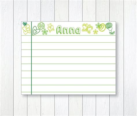 Index Card Templates for Journaling