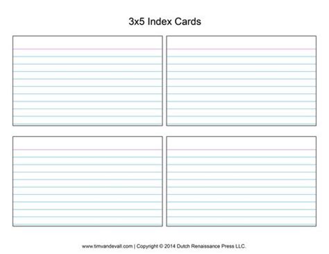 Index Card Templates for Students