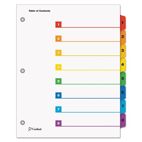 Index Divider Template 1