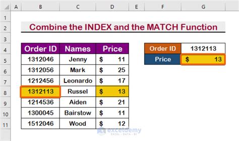 Index Match Formula Example 8