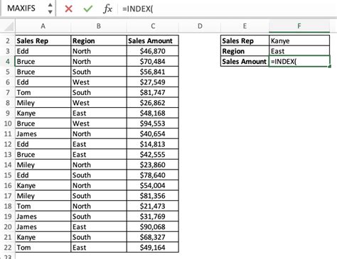 Example of Index Match resources