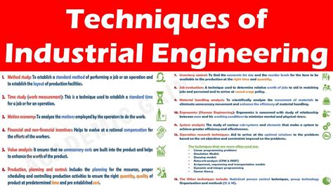 Industrial engineering techniques