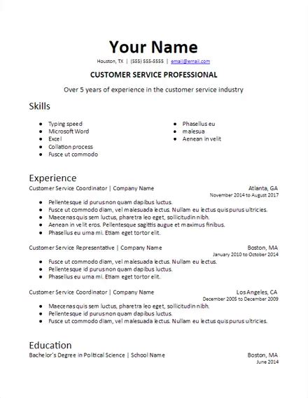 Industry-Specific Resume Template