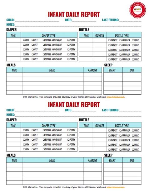 Benefits of Using an Infant Daily Report Template