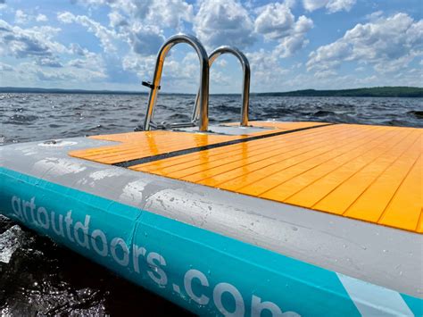 Inflatable floating docks for water sports