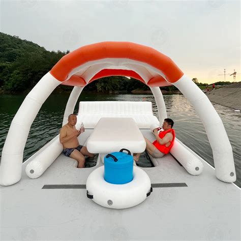 Inflatable floating docks for leisure