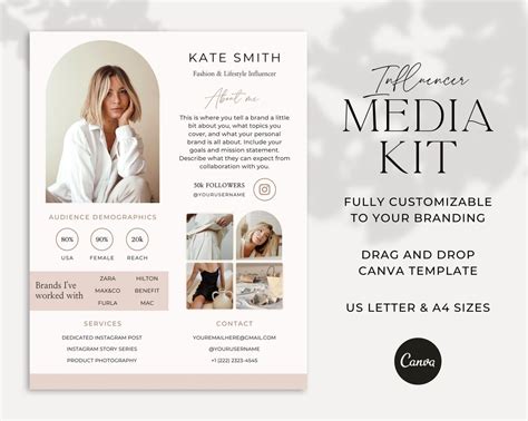 Influencer media kit template example 5