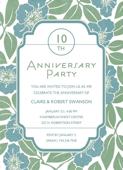 Informal Anniversary Party Invitation Template