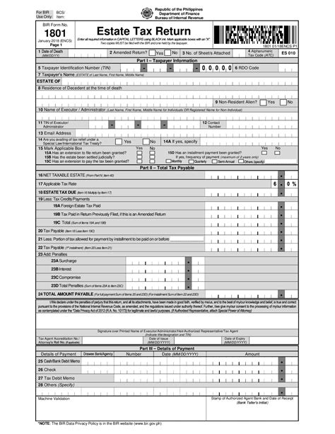 Inheritance Tax Return