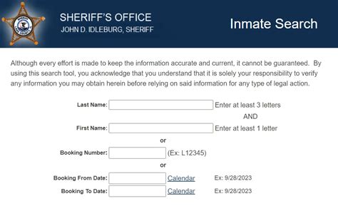 Inmate Search Tool