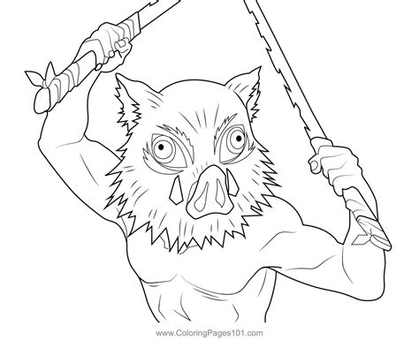 Inosuke Hashibira Coloring Page