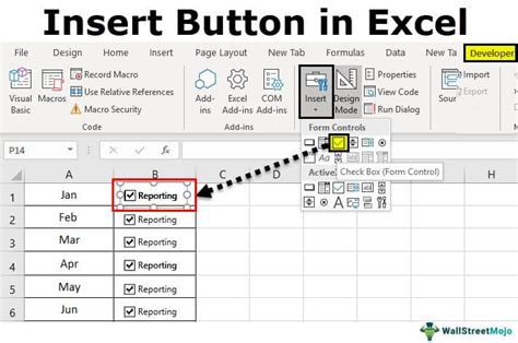 Insert column button in Excel