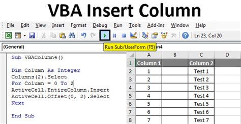 Insert Column to the Right using VBA Macro