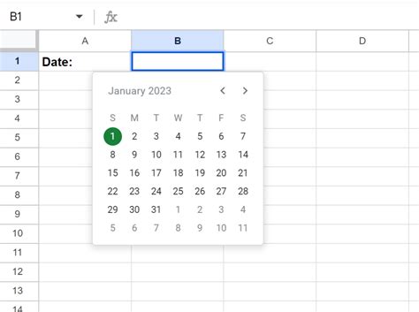 Insert Date Picker in Google Sheets