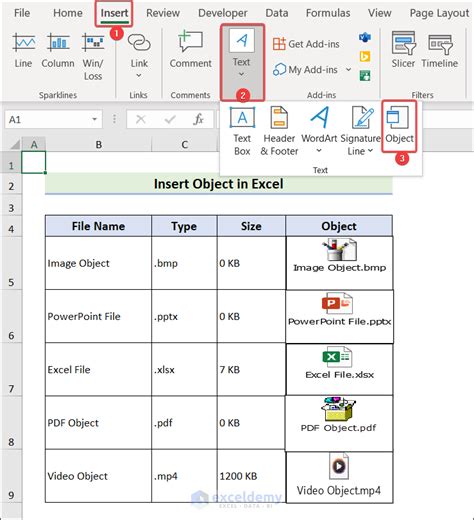 Insert Object dialog box