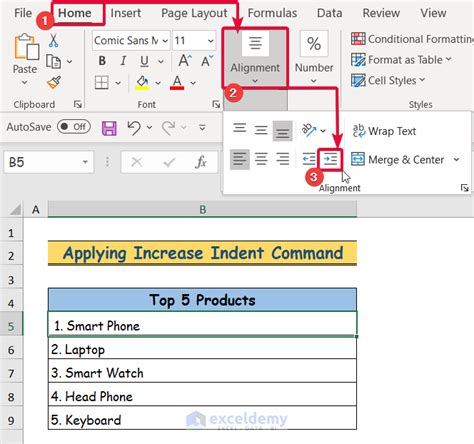 Insert Tab Method 5