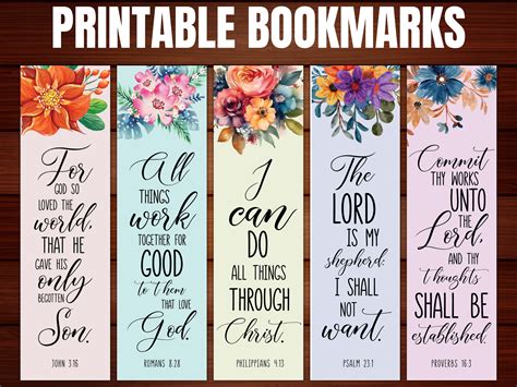 Inspirational Bible quotes bookmarks