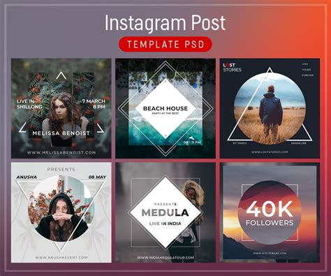 Instagram template with graphics