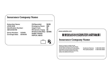 Insurance Card Template Example