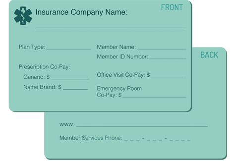 Insurance Card Template Template