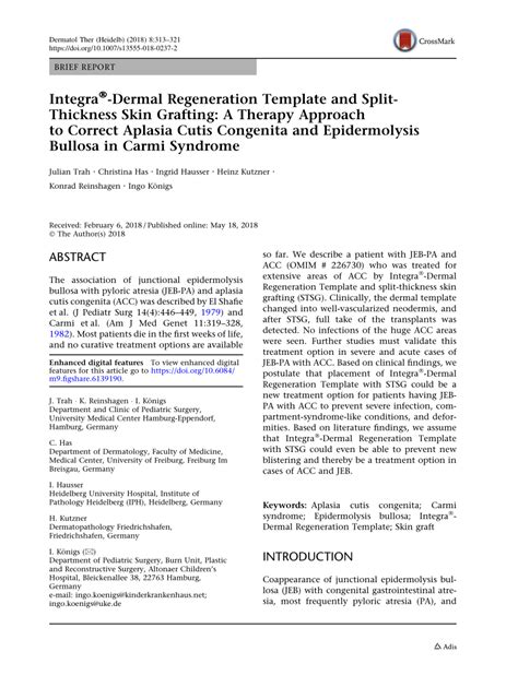 Integra Dermal Regeneration Template Contraindications