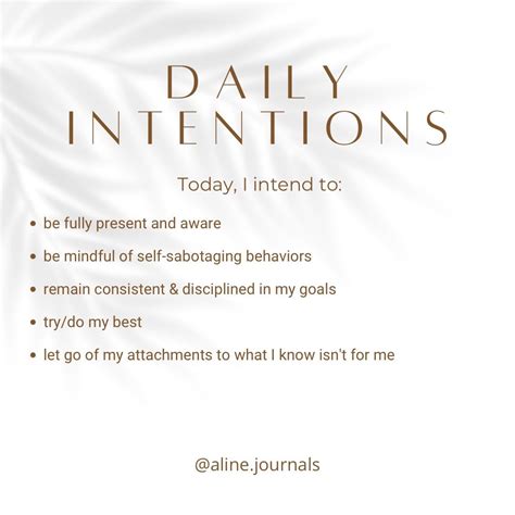 Define Your Intentions