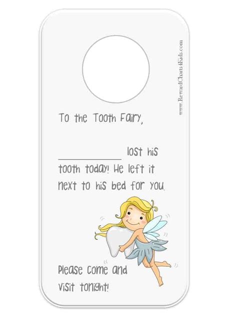 Interactive Tooth Fairy Note Printables for Kids