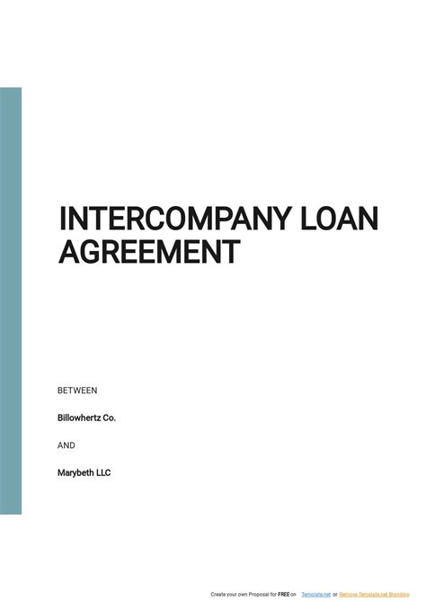 Intercompany loan agreement example