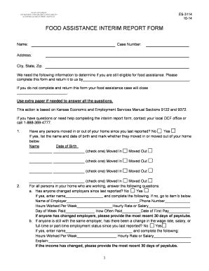 Example of an Interim Report for Food Stamps