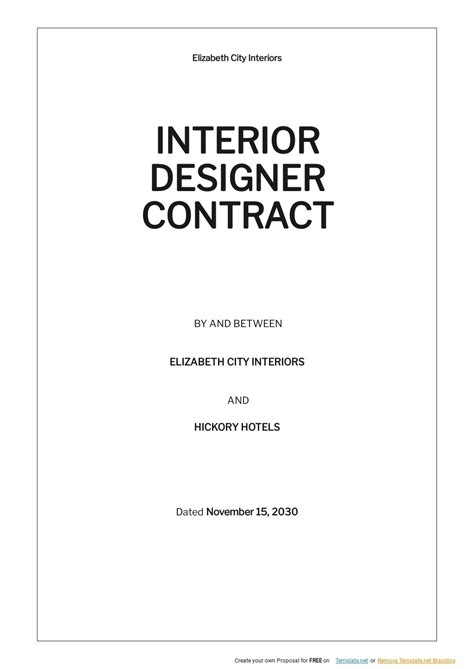 Interior Design Contract Template PDF