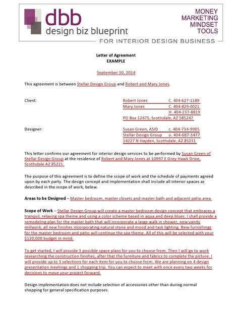 Interior Design Contract Template Word