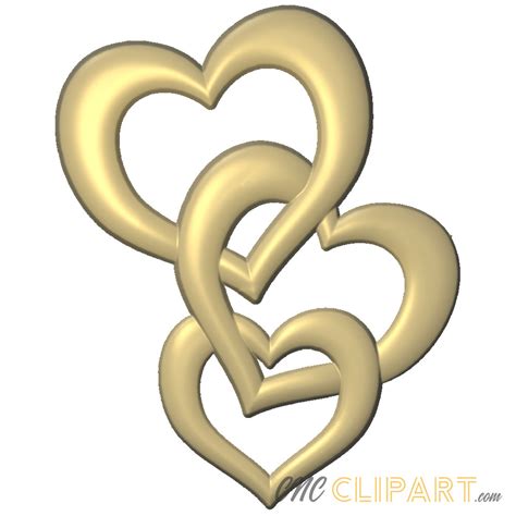 Interlocking hearts tattoo design