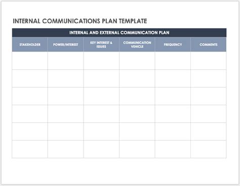 Internal Communication Template in Excel