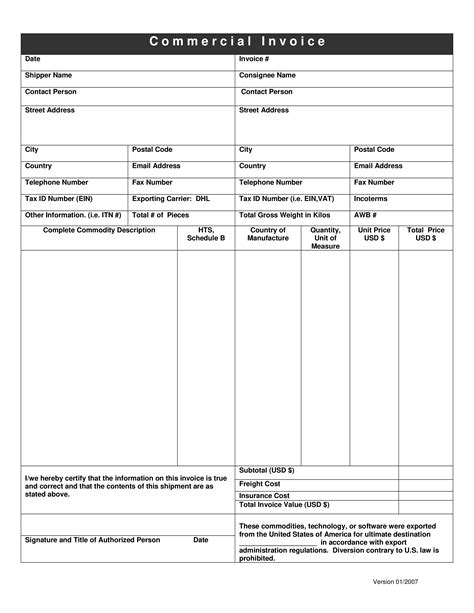 International Shipping Template