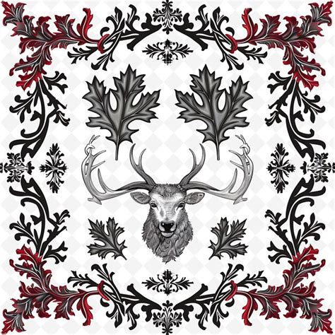 An intricate antler design template