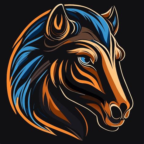 Intricate horse portrait pumpkin carving template