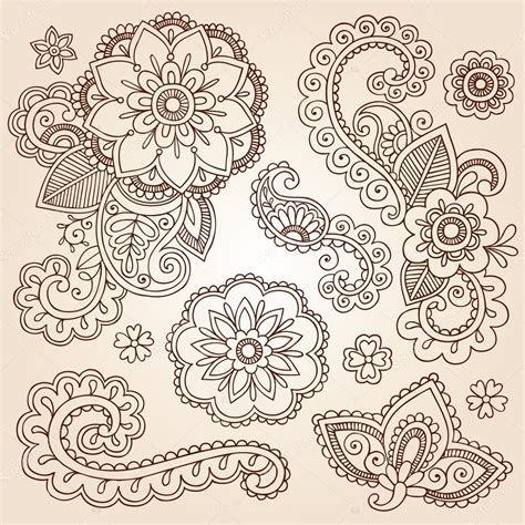 Intricate Paisley Henna Template