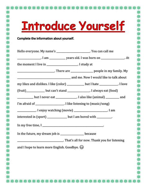 Introduce Yourself Template 10