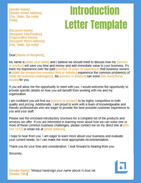 Introduction Letter Template