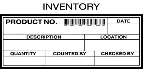 Inventory Label Template