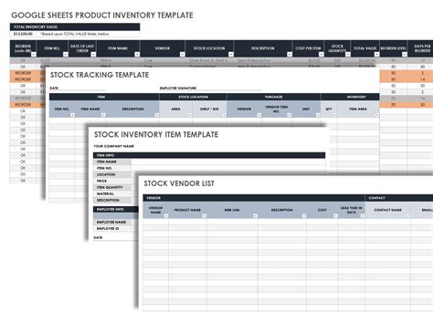 Inventory management Google Sheets template