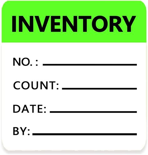 A picture of inventory management labels