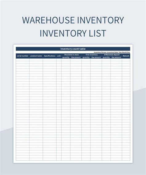 Inventory Management Template