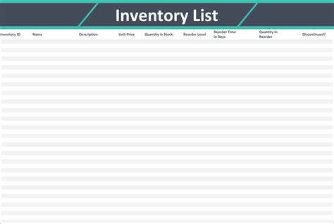 Inventory Template 8