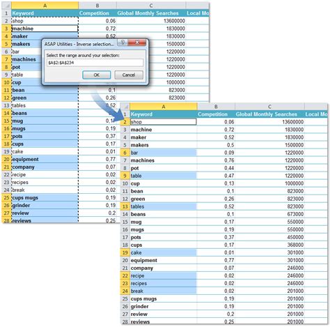 Invert Selection in Excel Gallery 1