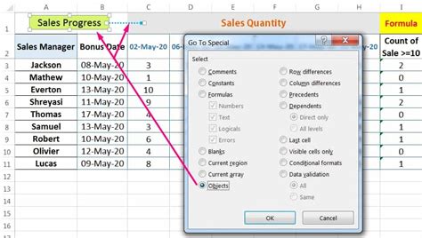 Invert selection in Excel using Go To Special