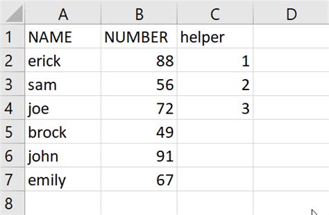 Invert selection in Excel method 1